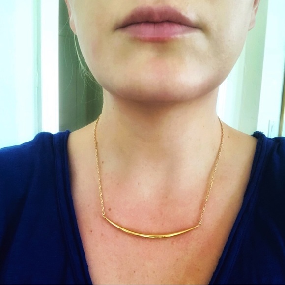 ✨HPx3!✨NWT Jennifer Tuton Gold Bar Necklace - Picture 4 of 6